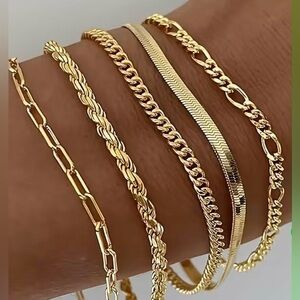 Brand new 14k Gold Plated over Stainless Steel Bracelets